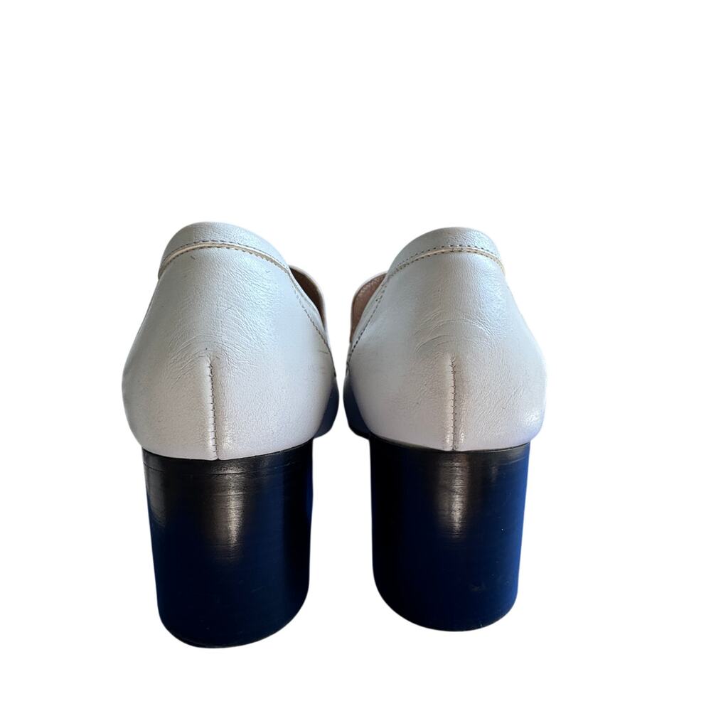 Laurence Dacade White Leather Tracy Heeled Loafers Shoes Italy - Picture 7 of 10